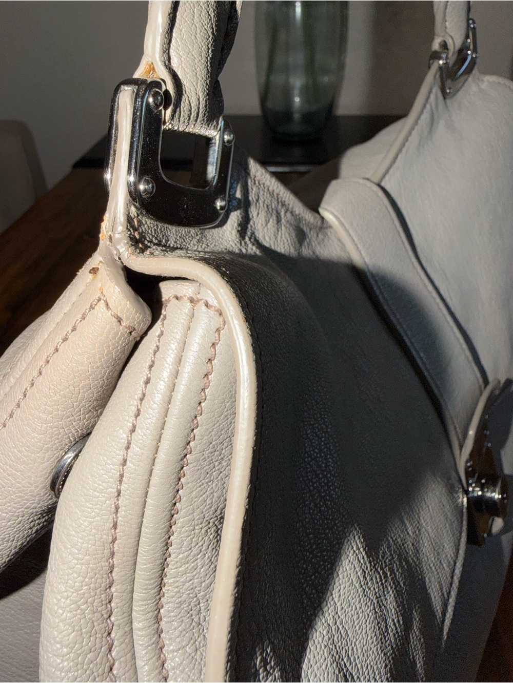 MIU MIU Grey Leather Shoulder Bag - Picture 11 of 16